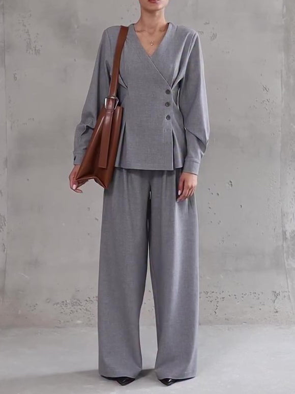 Ensemble Femme Chic Pantalon Large Élégant