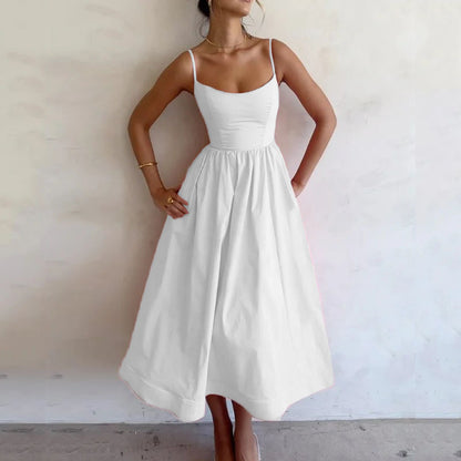 Robe Bretelles Fluide Style Féminin