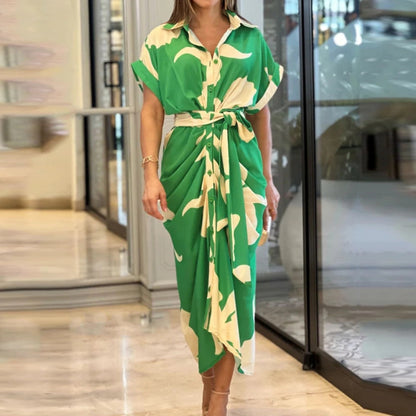 Robe Chemise Midi Imprimée Élégante
