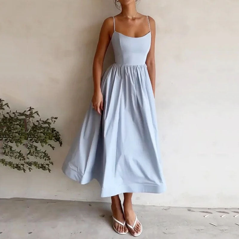 Robe Bretelles Fluide Style Féminin