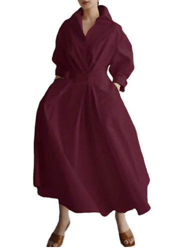 Robe Fluide Évasée Taille Élastique Femme