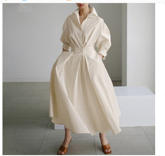 Robe Fluide Évasée Taille Élastique Femme