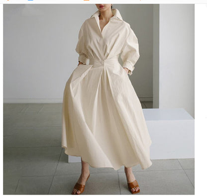 Robe Fluide Évasée Taille Élastique Femme