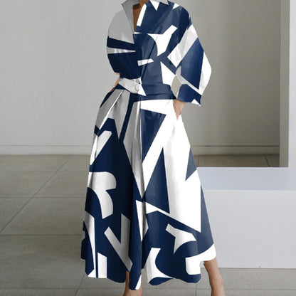 Robe Fluide Évasée Taille Élastique Femme