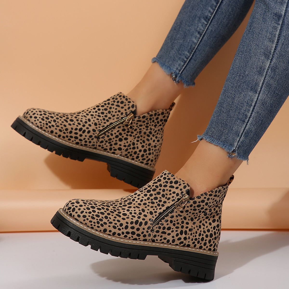 Bottines Suédées Zip Latéral Confort Femme