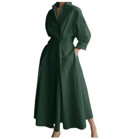 Robe Fluide Évasée Taille Élastique Femme