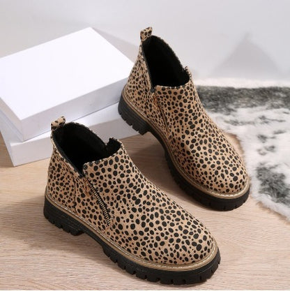 Bottines Suédées Zip Latéral Confort Femme