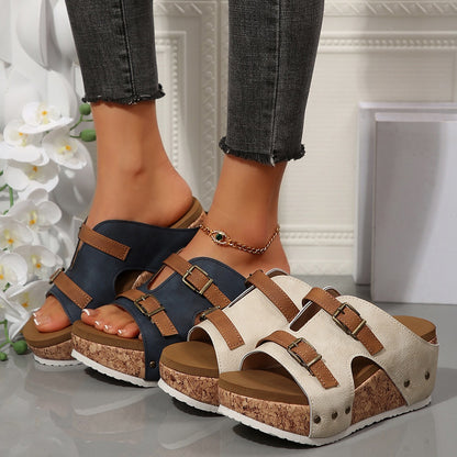 Sandales Compensées Élégantes Confort Femme