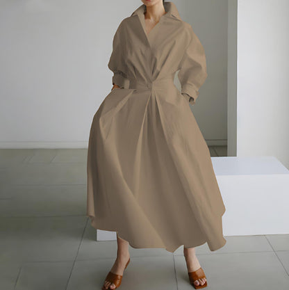 Robe Fluide Évasée Taille Élastique Femme