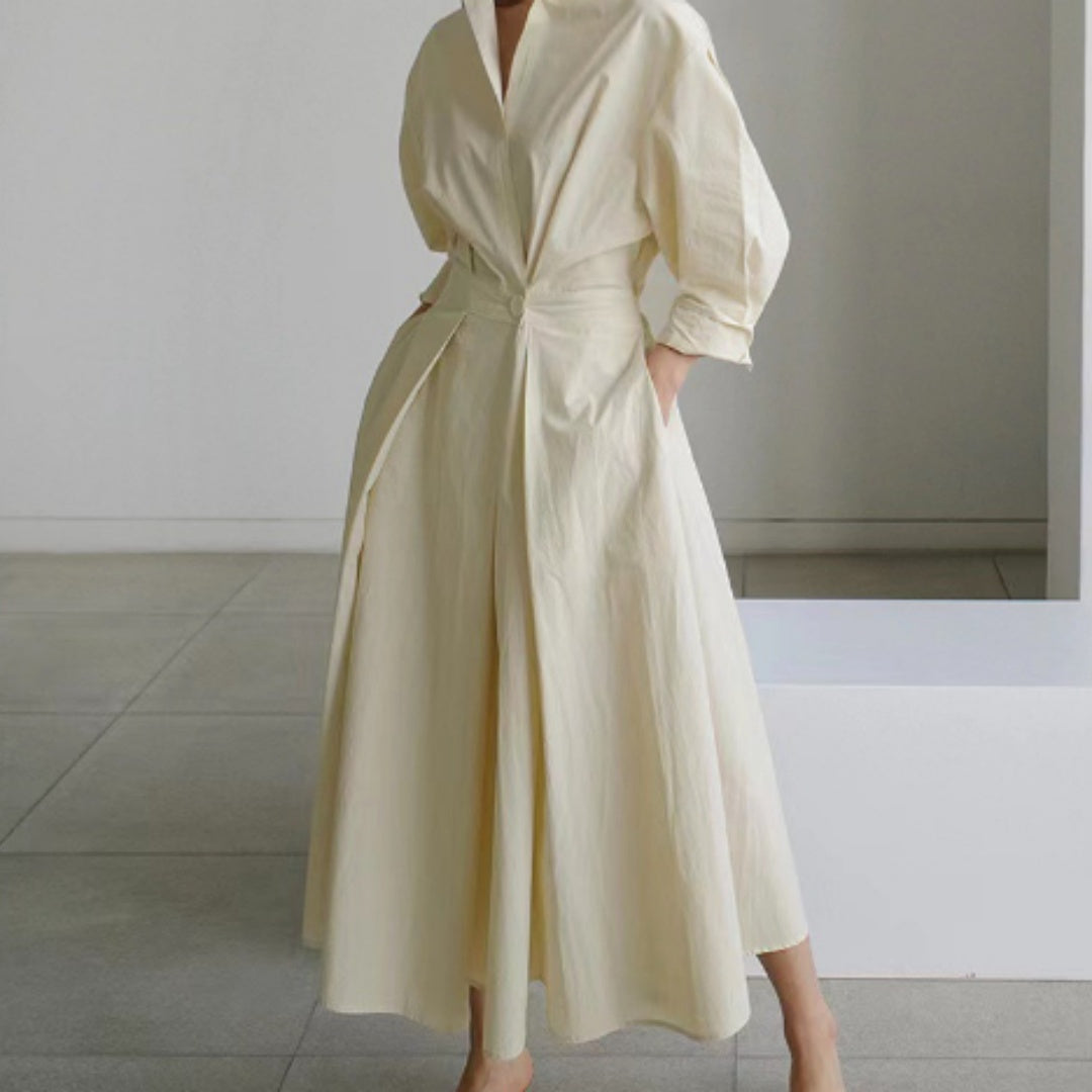 Robe Fluide Évasée Taille Élastique Femme