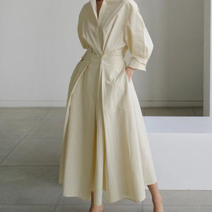 Robe Fluide Évasée Taille Élastique Femme