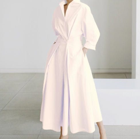 Robe Fluide Évasée Taille Élastique Femme